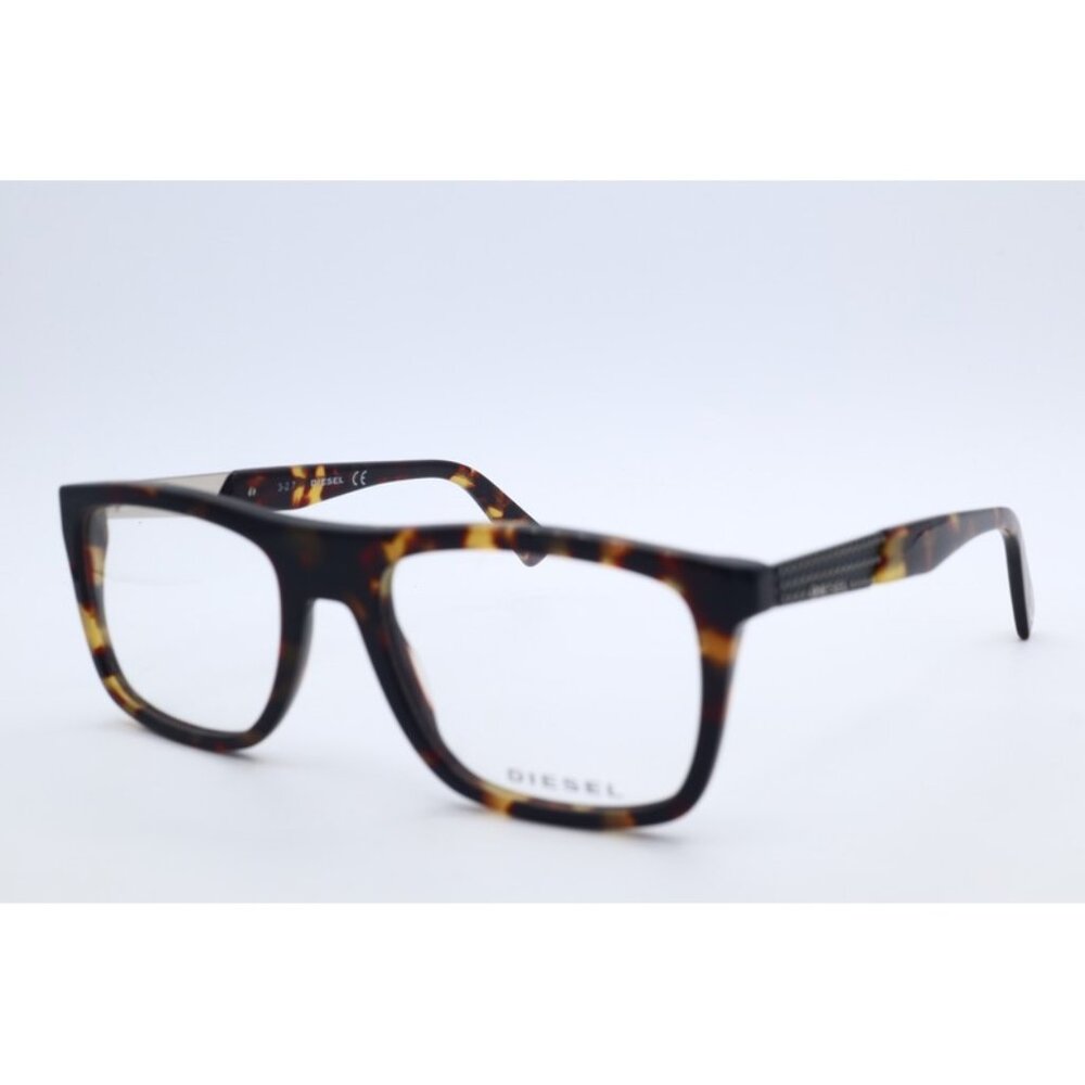 Diesel DL 5262 053 Rectangle Blonde Havana Eyeglasses Clear Lenses 51mm